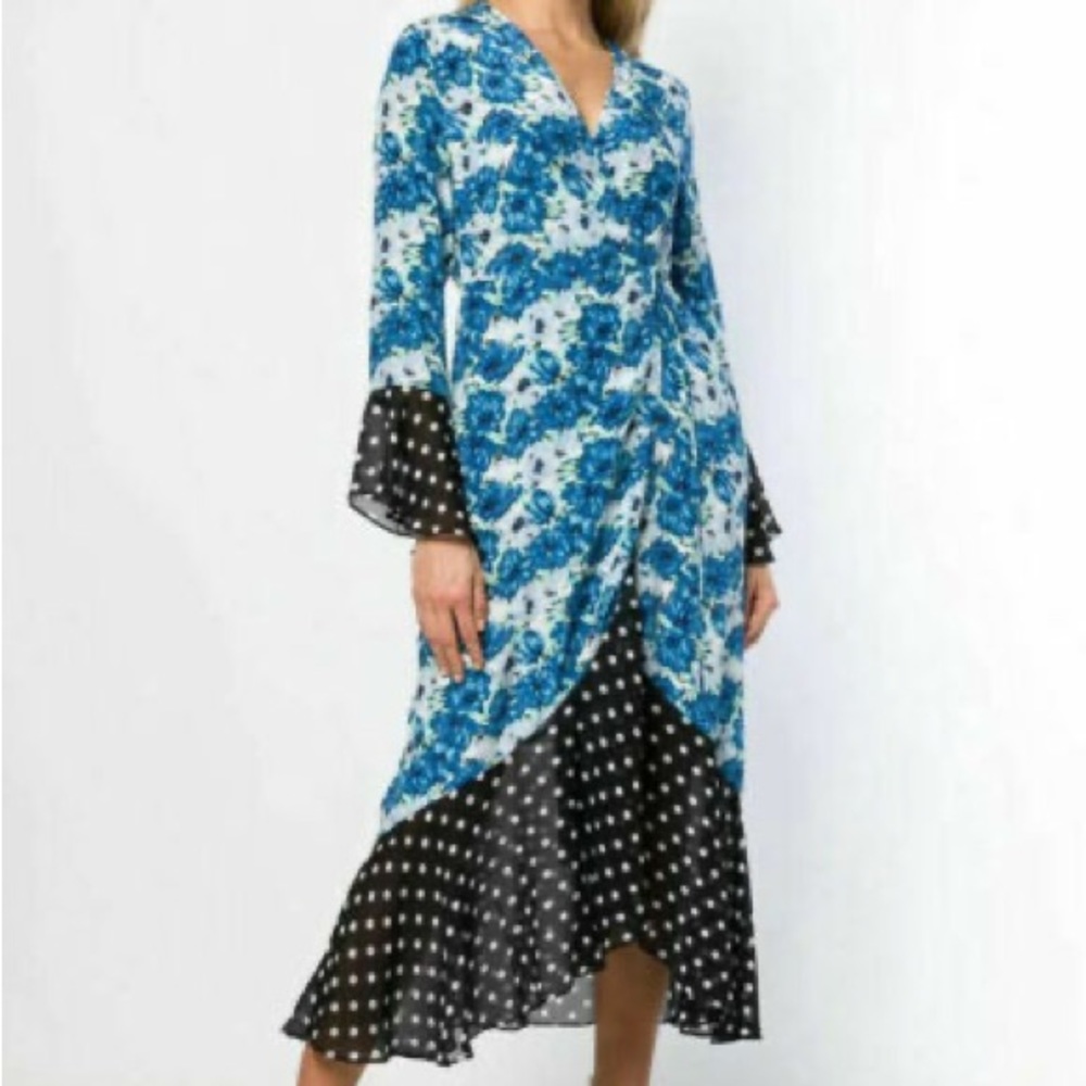 Rixo silk wrap dress size small